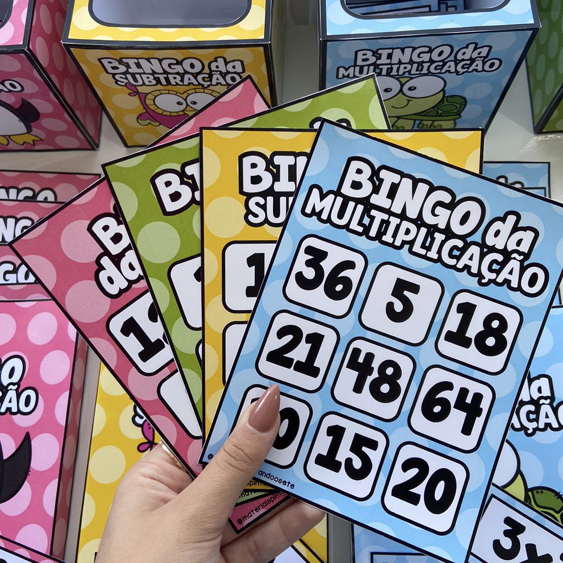 Combo Bingos 4 Operações Materiais Pintando o Sete