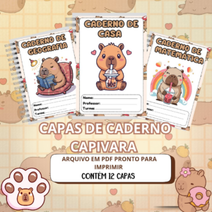 Capas de caderno tema: CAPIVARA
