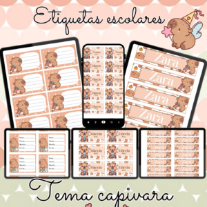 Etiquetas editáveis tema: CAPIVARA