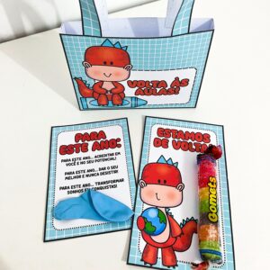 Lembrancinha volta às aulas dinossauro