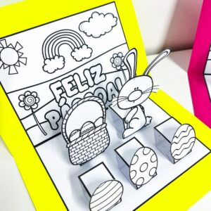 Cenário de Páscoa para colorir